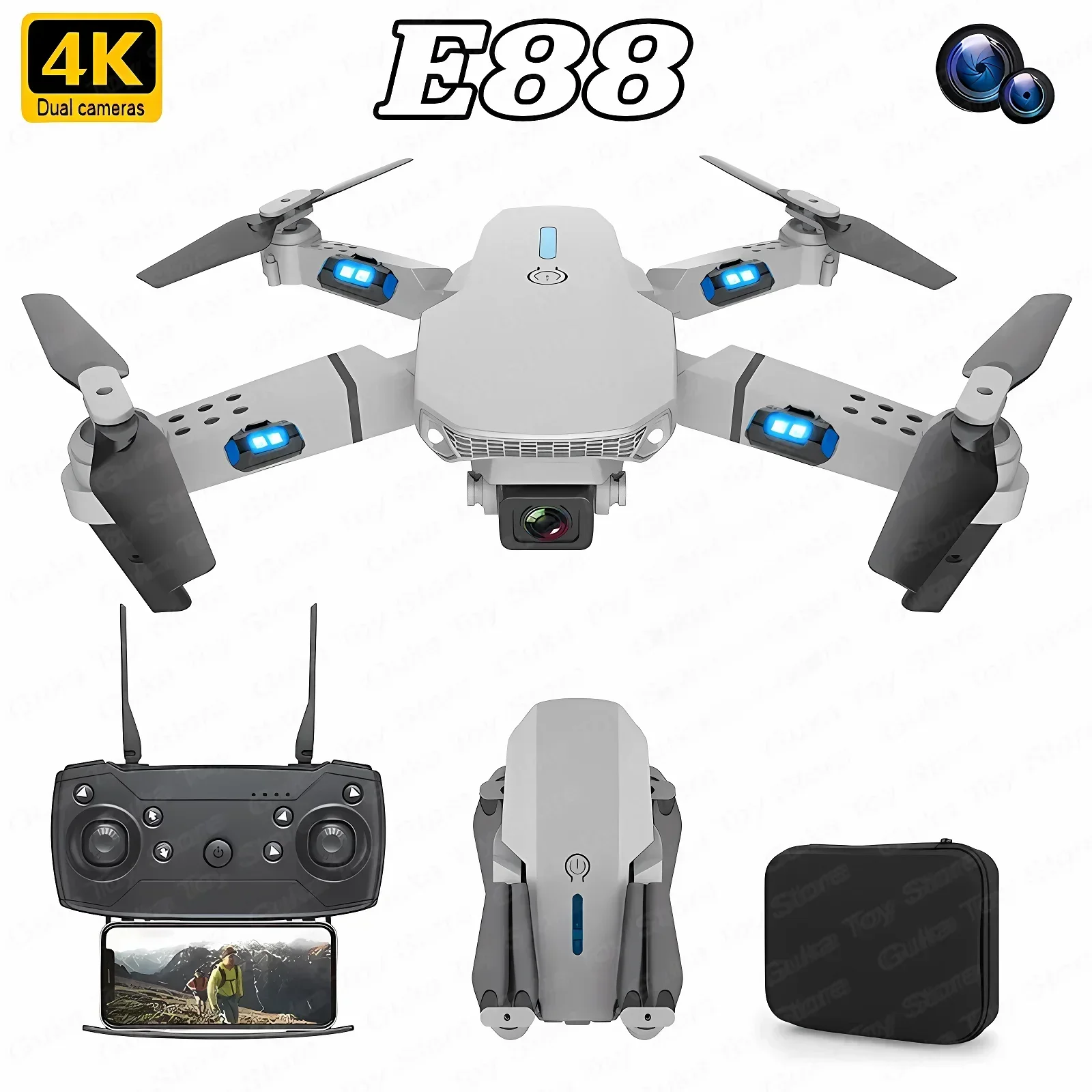 Drone Rc Pro - E88 Pro Drone FPV kamera sudut