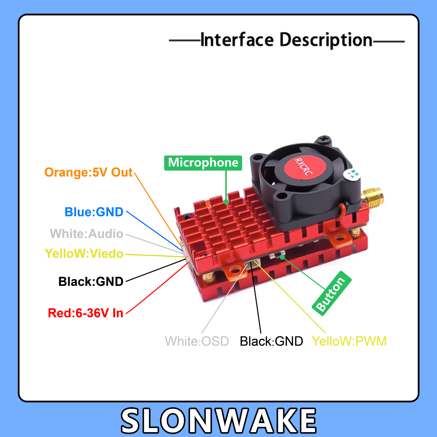 SLONWAKE 5.8G 2W VTX FPV Kamer - Joystick Rc Drone ulasan dan harga