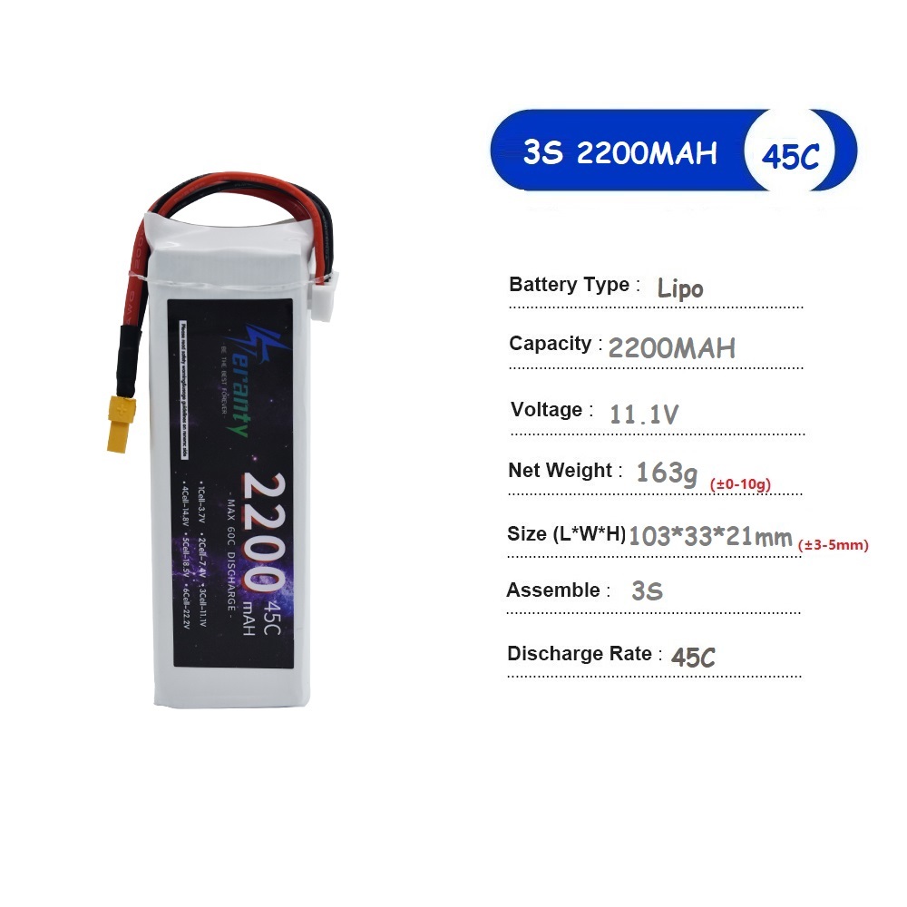 3S 11.1V Lipo baterai Deans XT - Drone Lipo Battery ulasan dan harga